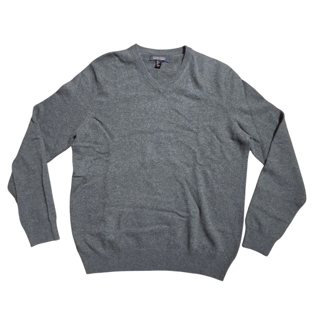 Ethan Pierce Mens 100% 2-Ply Cashmere V-Neck Sweater L Prep Capsule Minimalist